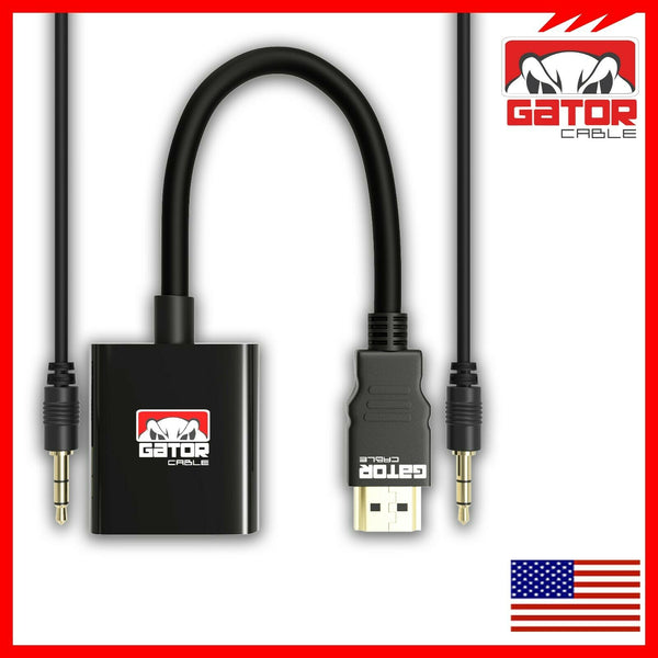 Phoenix Technologies - Cable Adaptador, Conversor de VGA a HDMI con Audio  JACK 3.5, Macho a Hembra