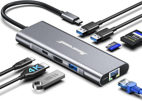 Adaptador USB C Multipuerto, HDMI, LAN, USB