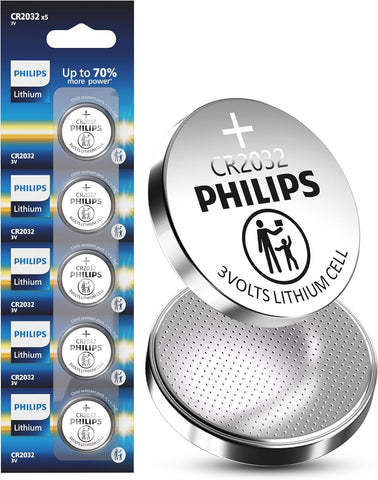 Pila de litio PHILIPS CR2032 de 3 V, 10 años de vida útil