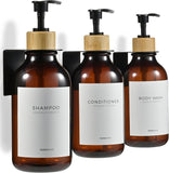 Dispensador de champú y acondicionador de pared, juego de 3 unidades