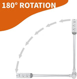 Extensor de enchufes eléctrico, giratorio 180°, 2 USB C