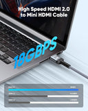 CABLE MINI HDMI A HDMI 4K 10FT