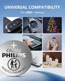 Pila de litio PHILIPS CR2032 de 3 V, 10 años de vida útil